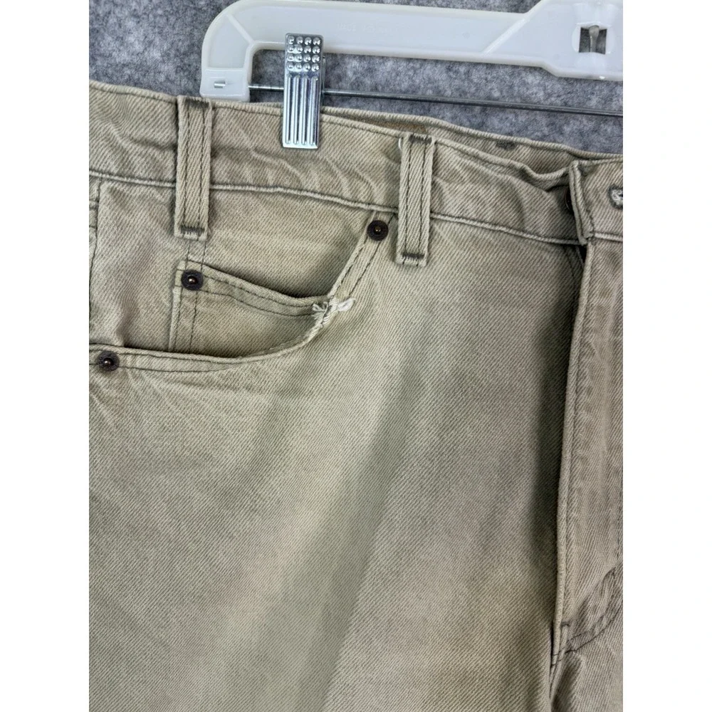 Vintage Levis 550 Relaxed Fit Mens Cream Jeans 34 Made In USA Orange Tab